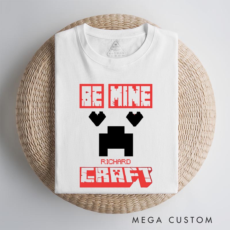 Personalized be Mine Classic T-Shirts Pixel Building Video Game Tshirt Fantasy Game Shirt