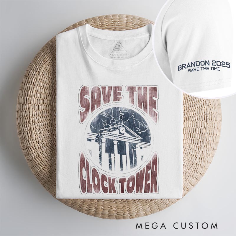 Personalized Save the Clock Town Classic T-Shirts Future Fiction Movie Tshirt Geek Nerdy Movie Shirt