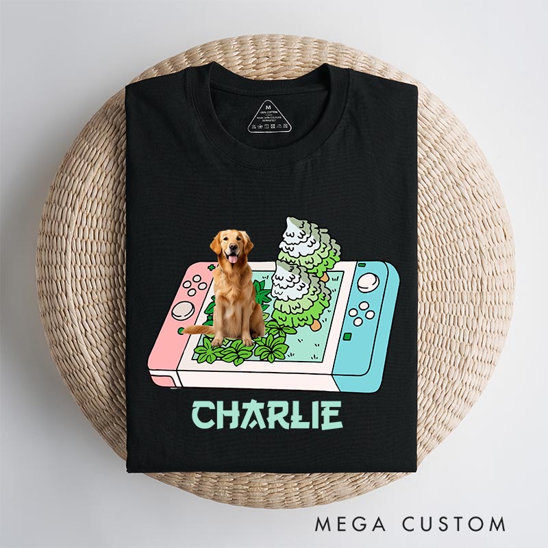 Personalized Cute Pet Gamer Classic T-Shirts for Dog Dad Mom Gaming Anime Lovers Video Game Shirt