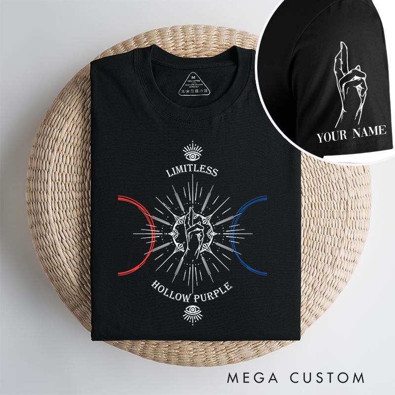 Personalized Anime Limitless Hollow Purple Classic T-Shirts Japanese Manga Comic Tshirt for Anime Lovers