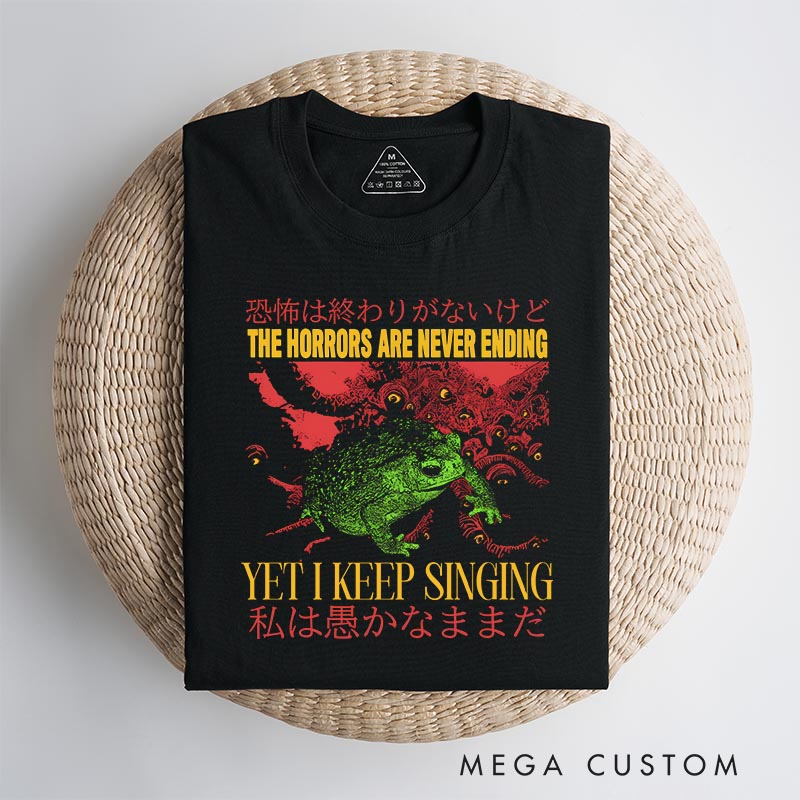 Personalized The Horrors Vintage Japanese Frog Classic T-Shirts Funny Vintage Japanese Tshirt