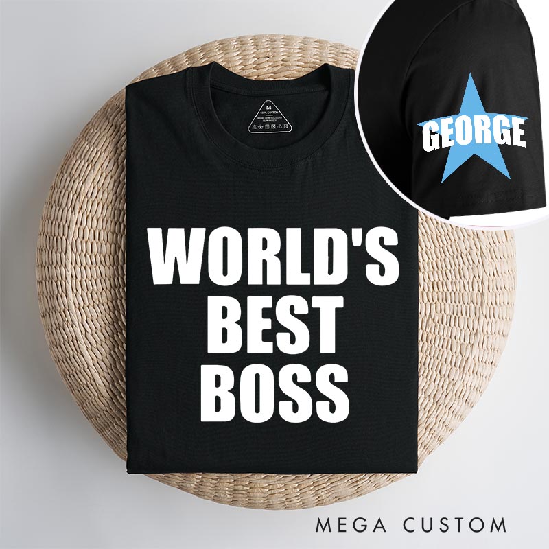 Personalized World's Best Boss Star Funny Classic T-Shirts Daily Grind TV Series Tshirt Movie TV Show Fan Shirt