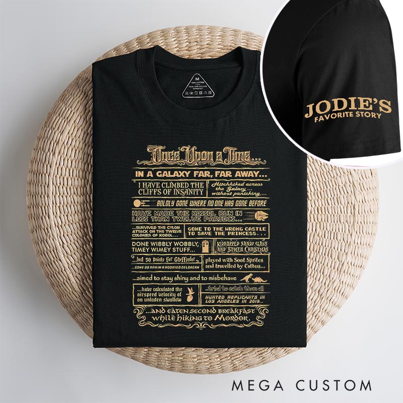 Personalized Once Upon a Time Classic T-Shirts Galaxy Fantasy Funny Geek Tshirt for Movie Lovers