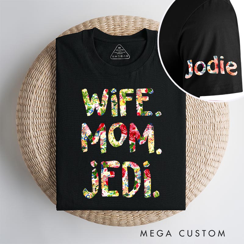 Personalized Wife Mom Jedi Classic T-Shirts Galaxy Tshirt for Mother Wife Movie Lovers for Her Mother’s Day
