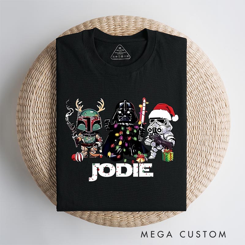 Personalized Christmas Galaxy Classic T-Shirts Star Holiday Fantasy Nerdy Geek Tshirt Christmas Gift
