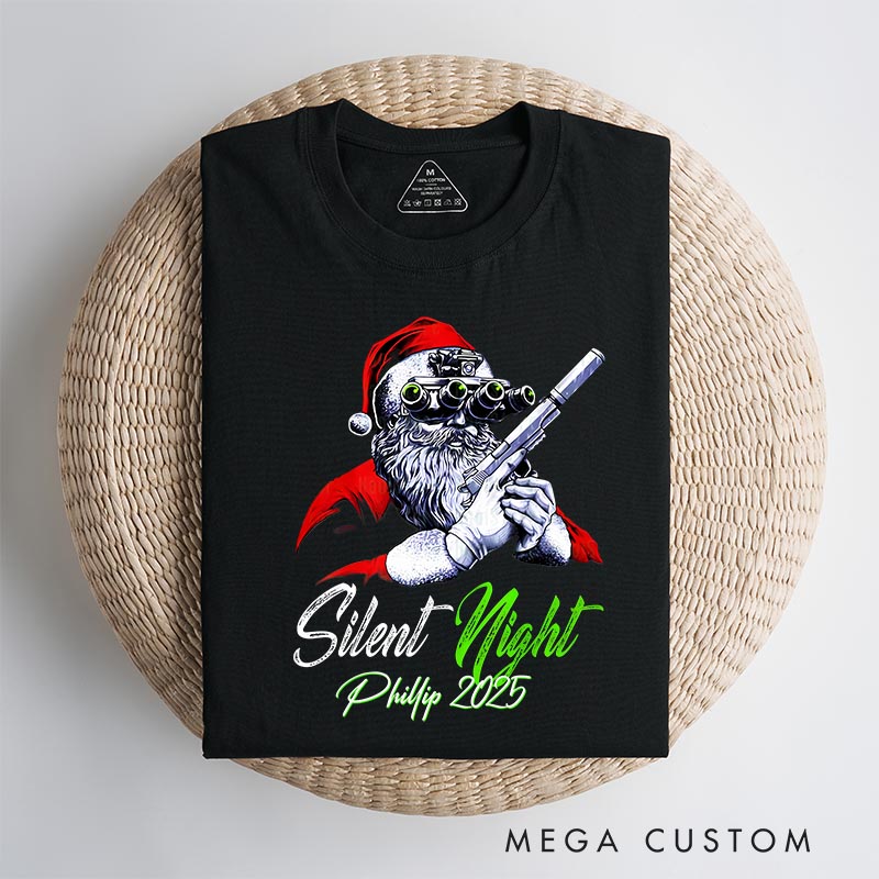 Personalized Silent Night Christmas Movie Classic T-Shirts Funny Holiday Tshirt Christmas Gift for Him