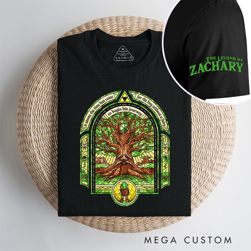 Personalized Forest Windowpane Classic T-Shirts Video Game Tshirt Geek Gaming Nerd Shirt for Him and Her