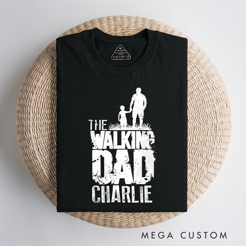 Personalized the Walking Dad Mens Classic T-Shirts Father Horror Geeky Tshirt for Movie Lovers Father's Day