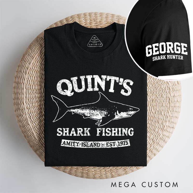 Personalized Shark Fishing Movie Classic T-Shirts Great White Shark Horror Movie Tshirt Halloween