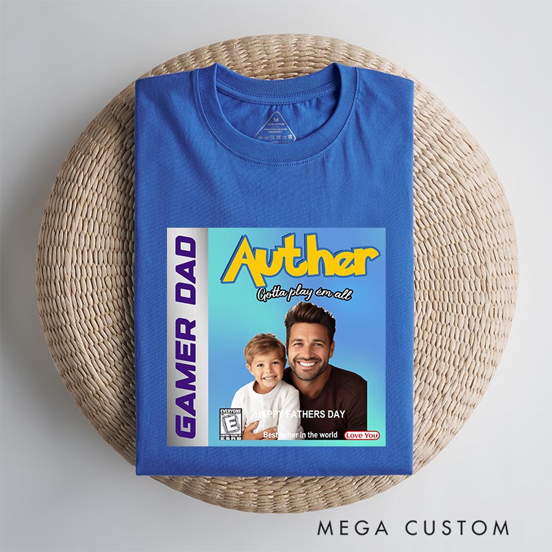 Personalized Game Card Cover Classic T-Shirts for Dad Gamers Father's Day Anime Lovers Gaming Shirt