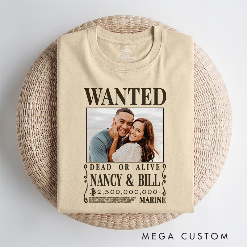 Personalized Anime Wanted Poster Photo Classic T-Shirts for Anime Lovers Comic Inspired Manga Tshirt