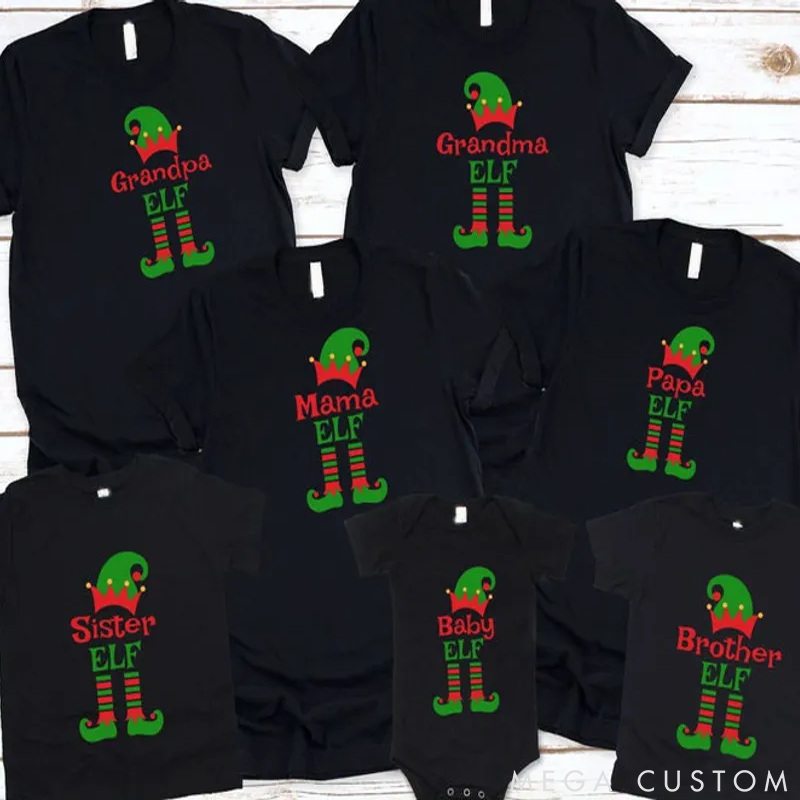 Personalized Christmas Family Elf Shoes Matching Outfit