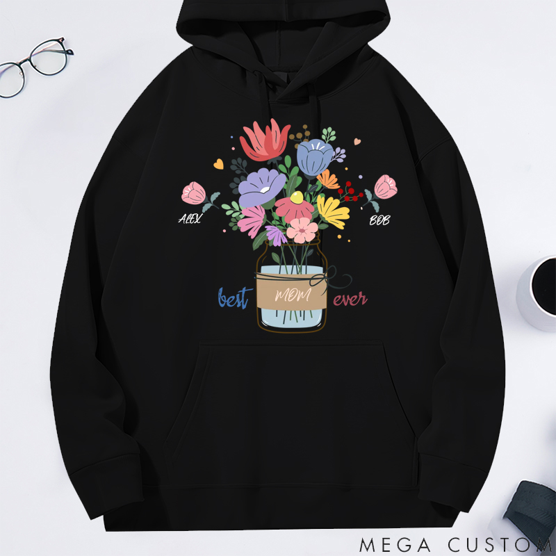 Personalized Pretty Mama Ever Floral Gift for Loved One Theme Festival Classic Hoodie
