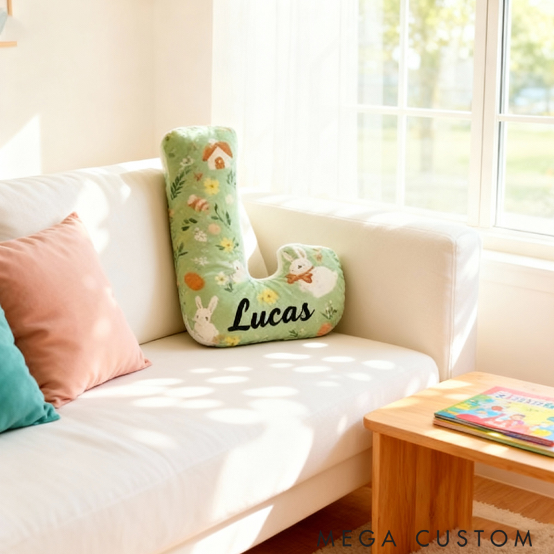 Personalized Graphic 3D Pretty Rabbit Family Pillow for Family Members