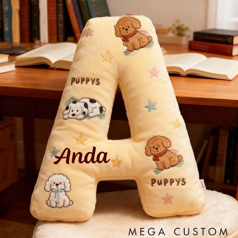 Personalized Dog Lover Pubby Letter Pillow Graphic 3D Print Pillow