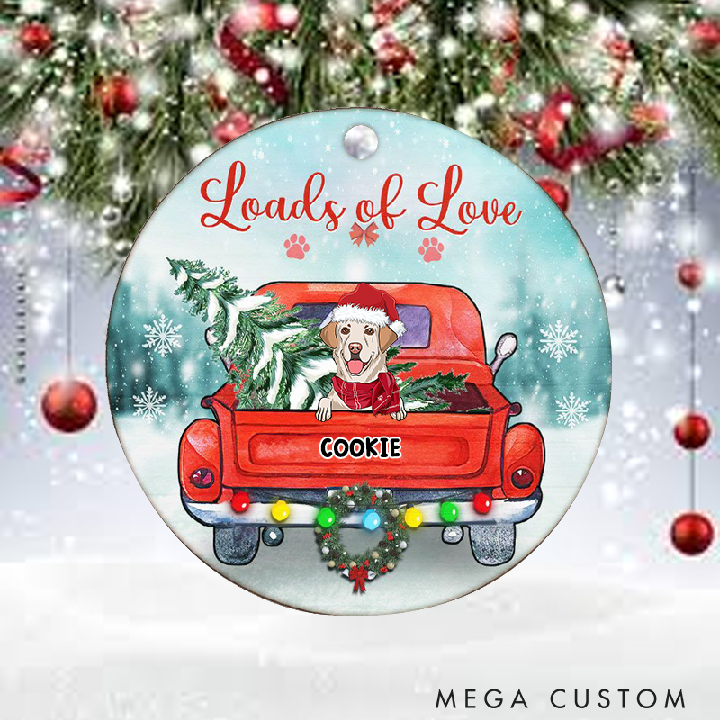 Personalized Dog Lover We Woof You a Merry Christmas  Ornament