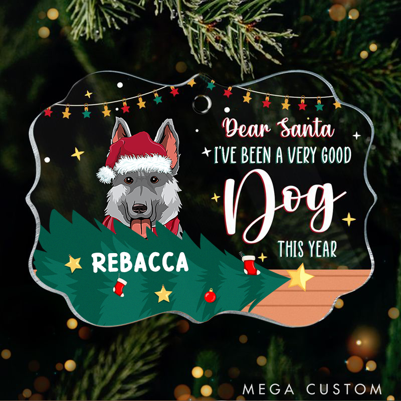 Personalized Dog Lover I've been a Very Good Dog this Year Christmas Ornament