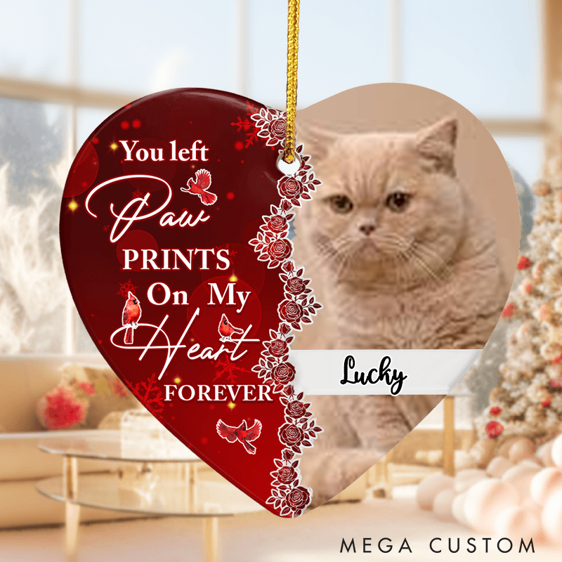 Personalized Pet Lover a Big Piece of My Heart Leaves in Heaven Ornament