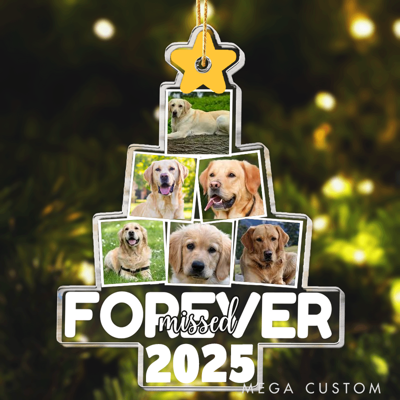Personalized Pet Lover Photo Pet Memorial Christmas Ornament
