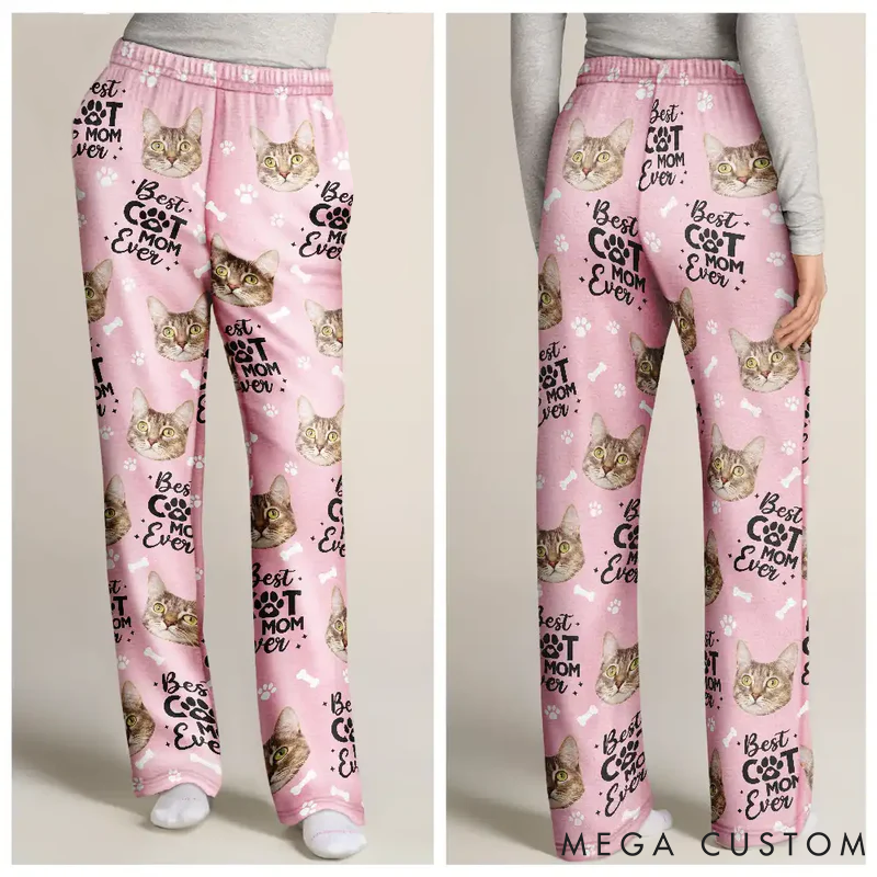 Personalized Cat Lover Custom Photo Best Cat Mom ever Pajamas