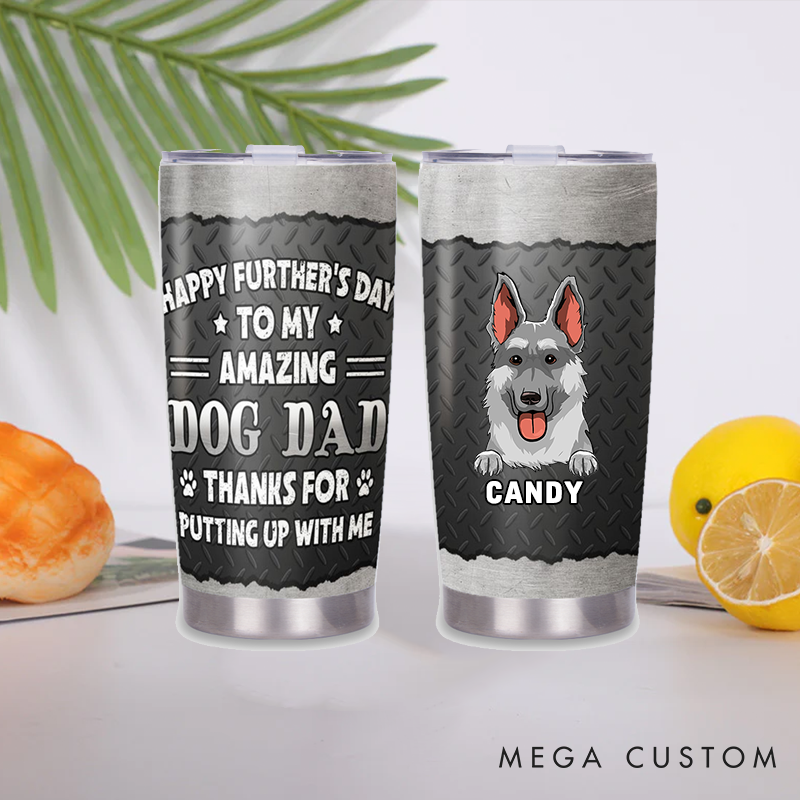 Personalized Dog Lover Amazing Dad 20oz Tumbler