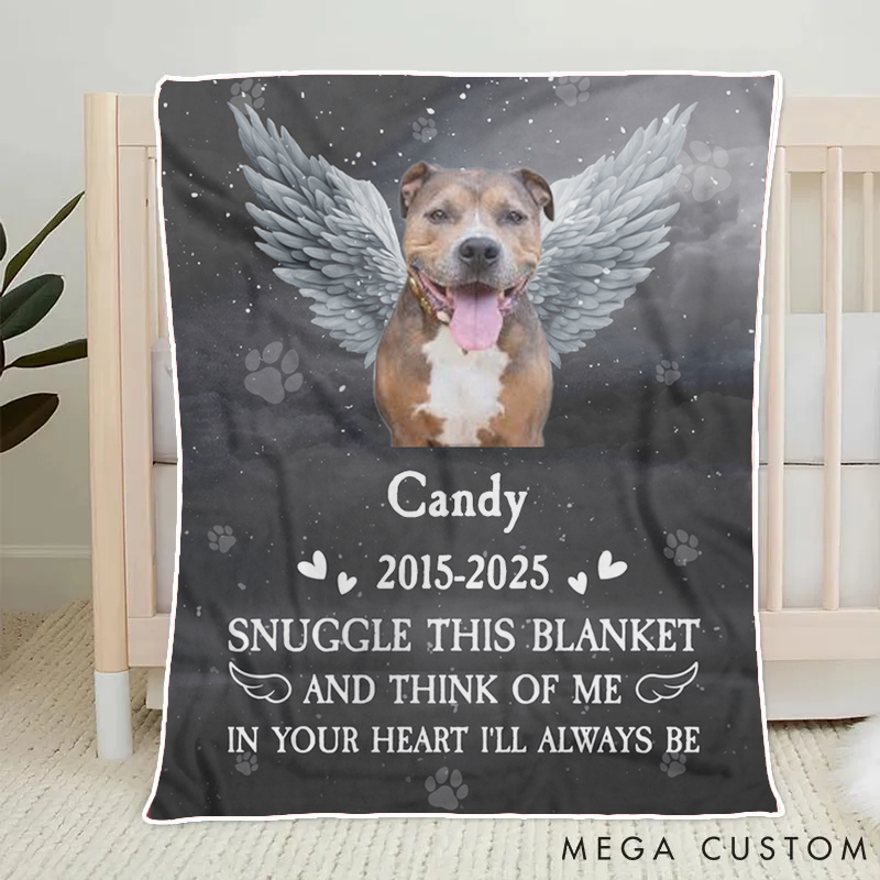 Personalized Pet Lover Think of Me in Your Heart I'll always be Throw Blanket
