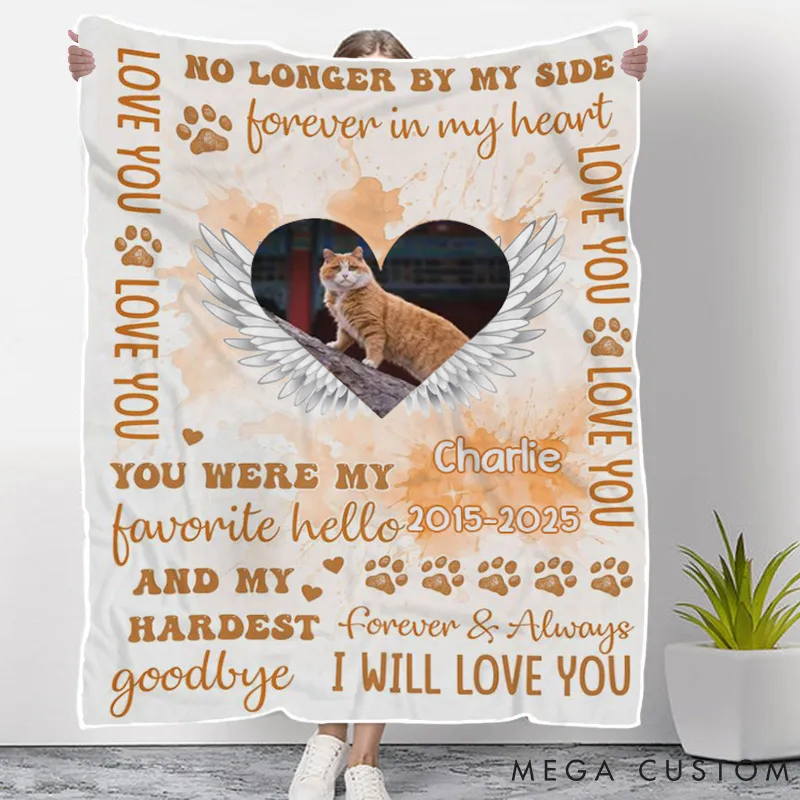 Personalized Pet Lover Custom Photo Pet Loss You were My Favorite Hello Throw Blanket