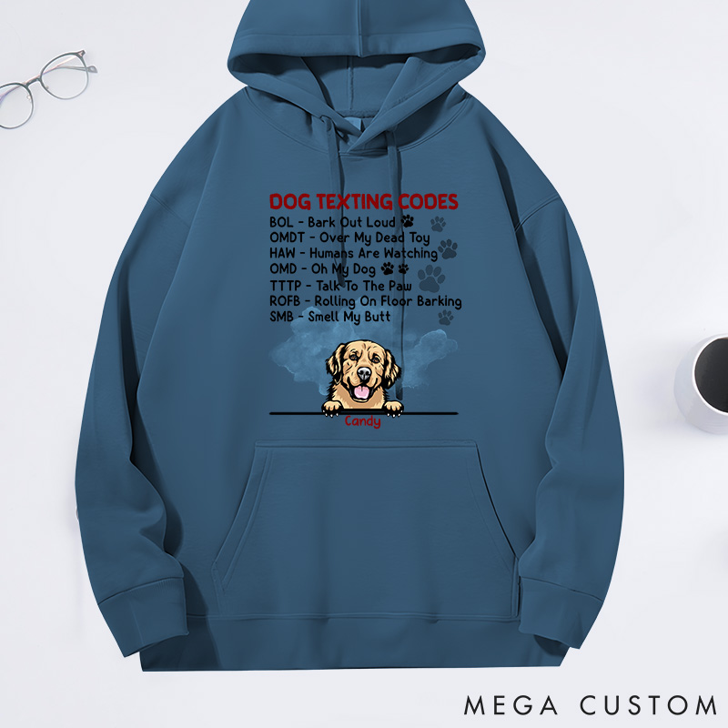 Personalized Dog Lover Dog Texting Codes Classic Hoodies