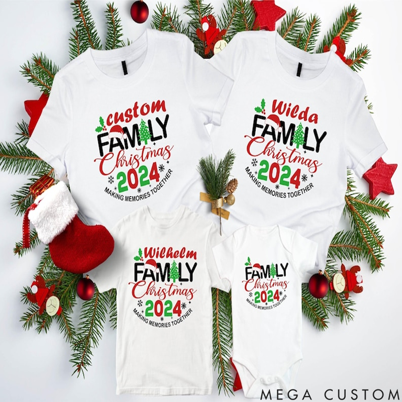 Personalized Custom Family Christmas Making Memories Together Family Matching T-Shirt