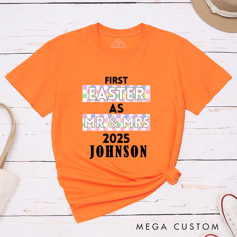 Personalized Couple First Easter As Mr And Mrs Matching T-Shirt