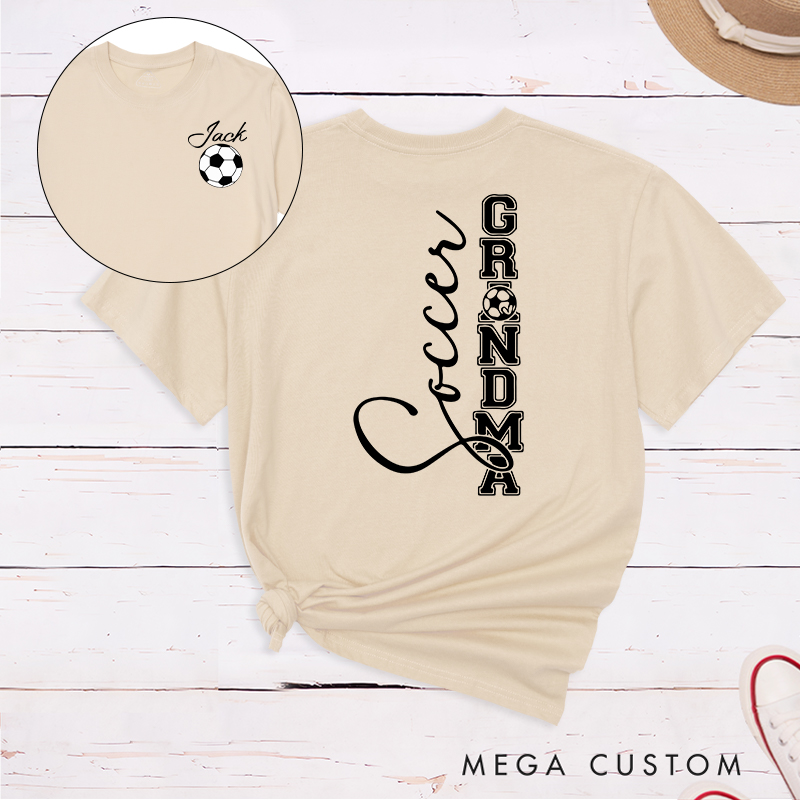 Personalized Soccer Grandma T-Shirt with Custom Name 