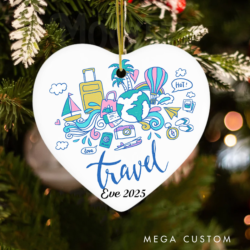 Personalized Travel Christmas Ornament Gift for Traveling Lovers Christmas Decoration Gift for Travel Lovers