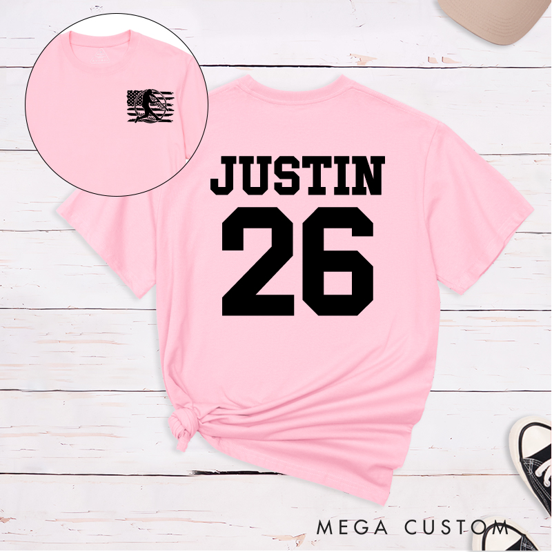 Personalized Team Spirit T-shirt with Clean and Bold Name and Number Design