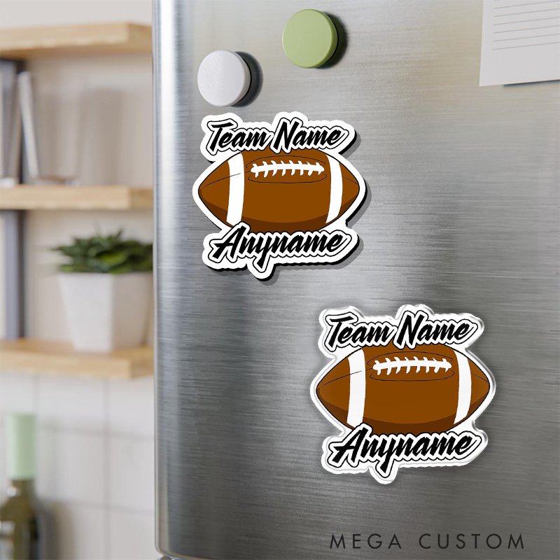 Personalized American Football and Rugby Magnets with Custom Team Name and Player Name
