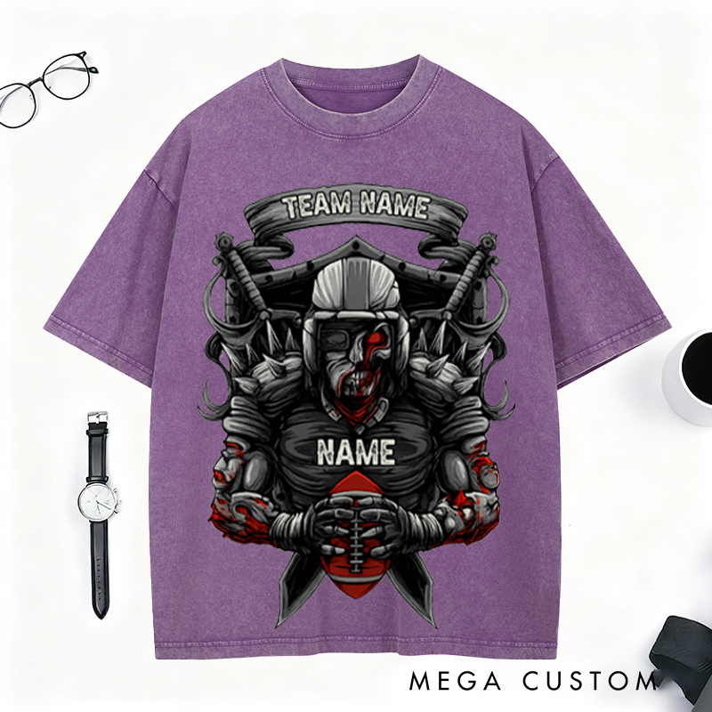 Personalized Football Warrior T-Shirt Showcase Your Team and Name with Epic Style