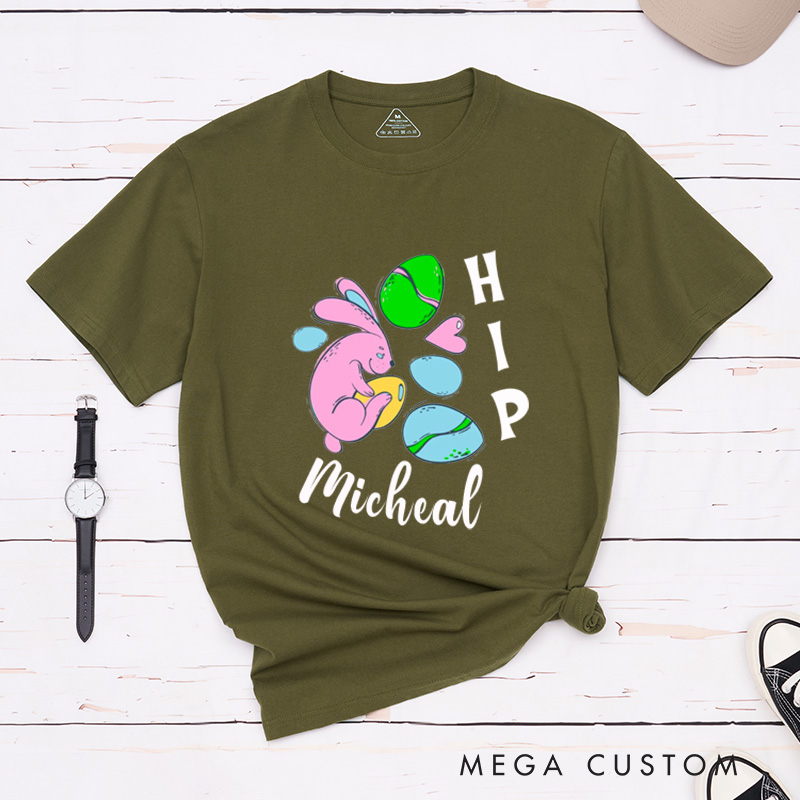 Personalized Easter Hip Hop Matching T-Shirt with Name For Couple