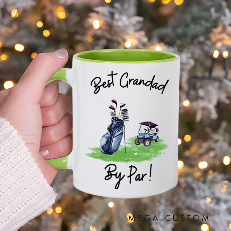 Personalized Golf Mug with Customizable Title Golf Bag and Cart Design Perfect Gift for Golf Lovers and Special Occasions
