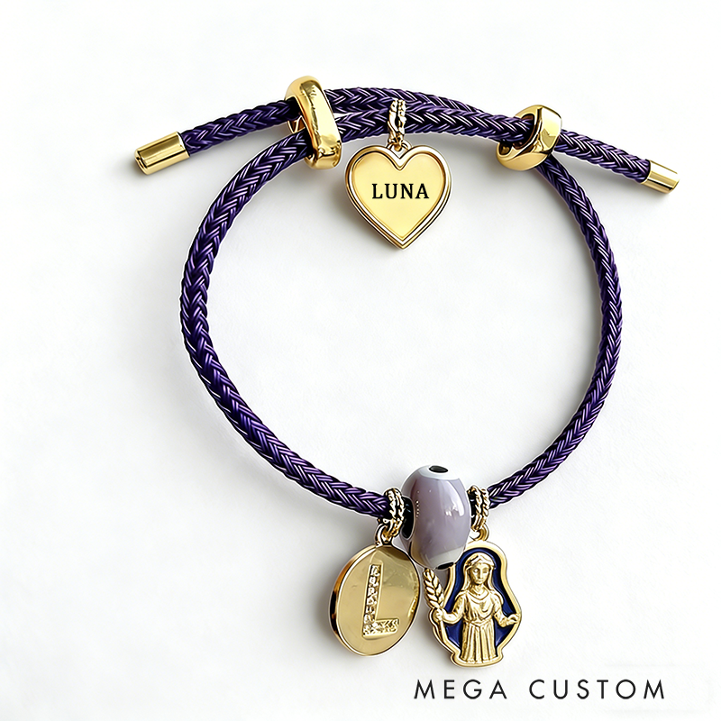 Personalized Zodiac Initials Couple Bracelet Engraved Constellation Charm Gift for Lovers Romantic Connection