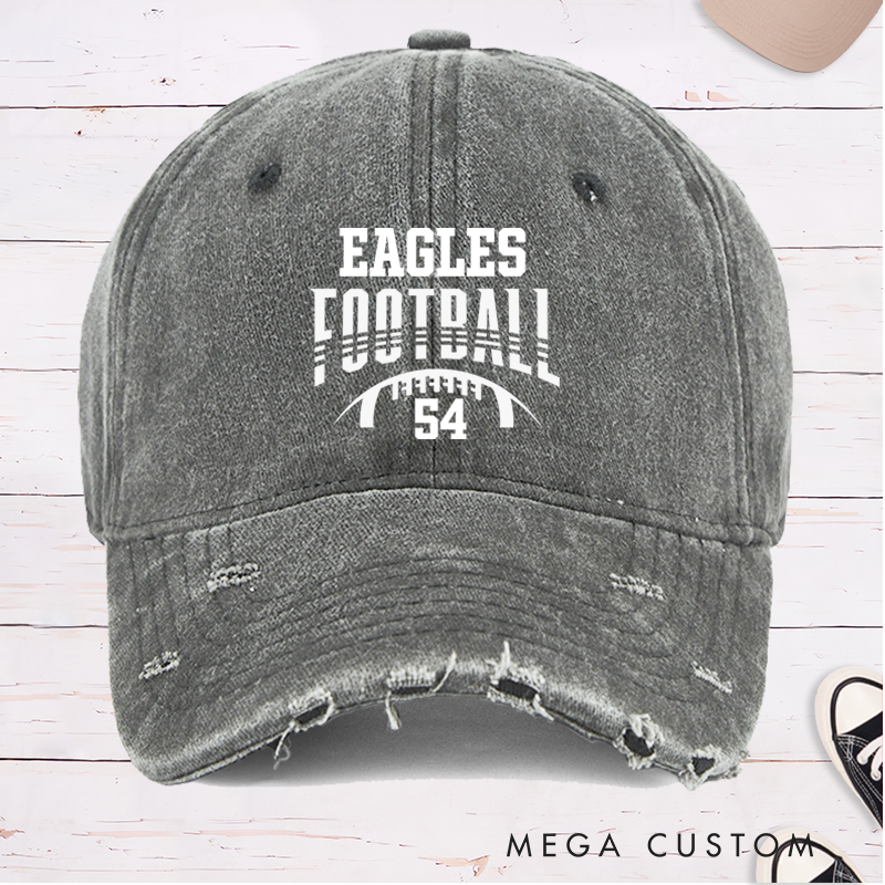 Personalized American Football Cap with Custom Team Name and Number on the Front,Custom Football Gift