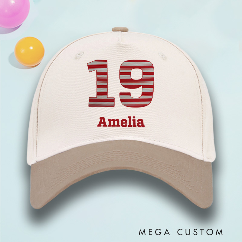 Personalized Baseball Cap with Custom Name and Number Design
