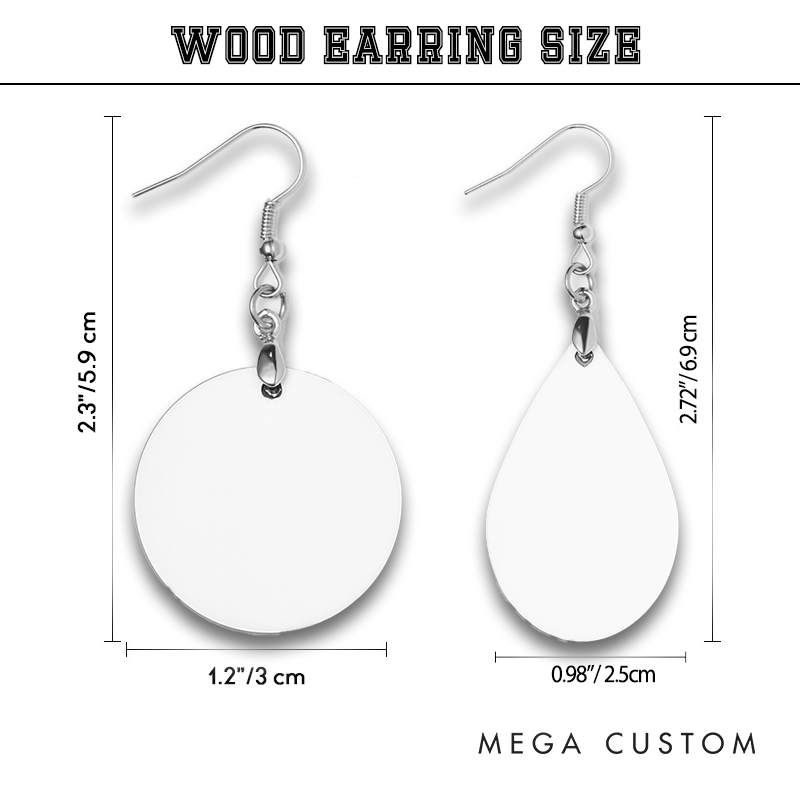 Personalized Baseball Wooden Earrings Custom Name and Number for Sports Lovers