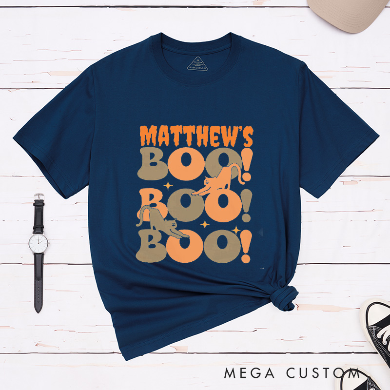 Personalized Couple Halloween Matching T-Shirt Funny Boo Matching Halloween Shirt Gift For Him and Her 