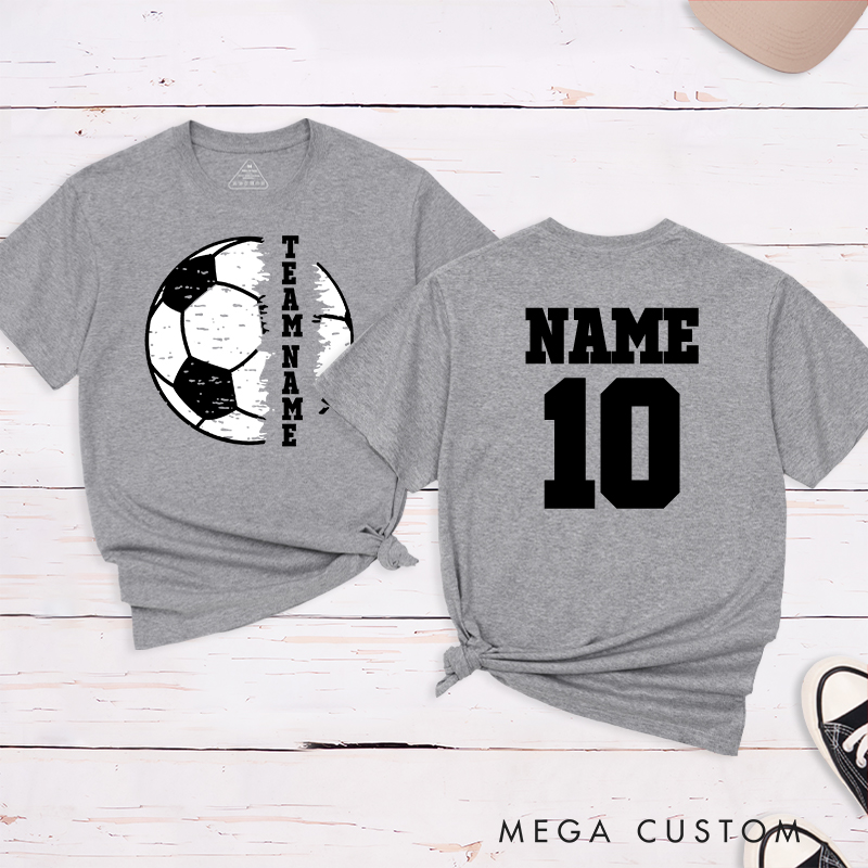 Personalized Soccer Team T-Shirt with Custom Name and Number