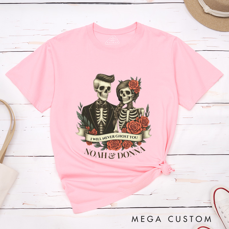 Personalized Halloween Couple Matching T-Shirt Skeleton Couple Matching Shirt Halloween Skeleton Gift