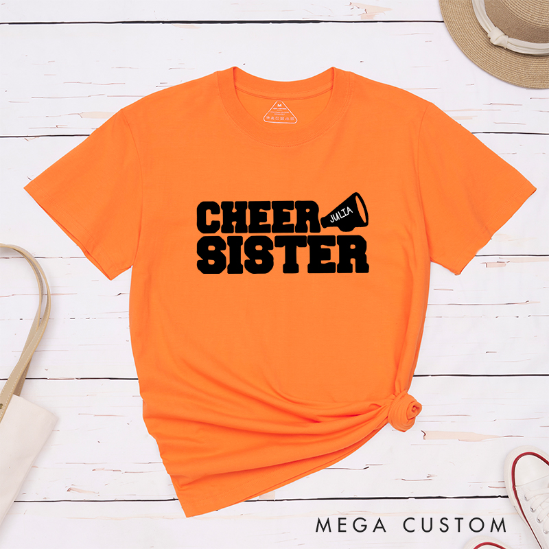 Personalized Cheer Sister T-Shirt with Custom Name