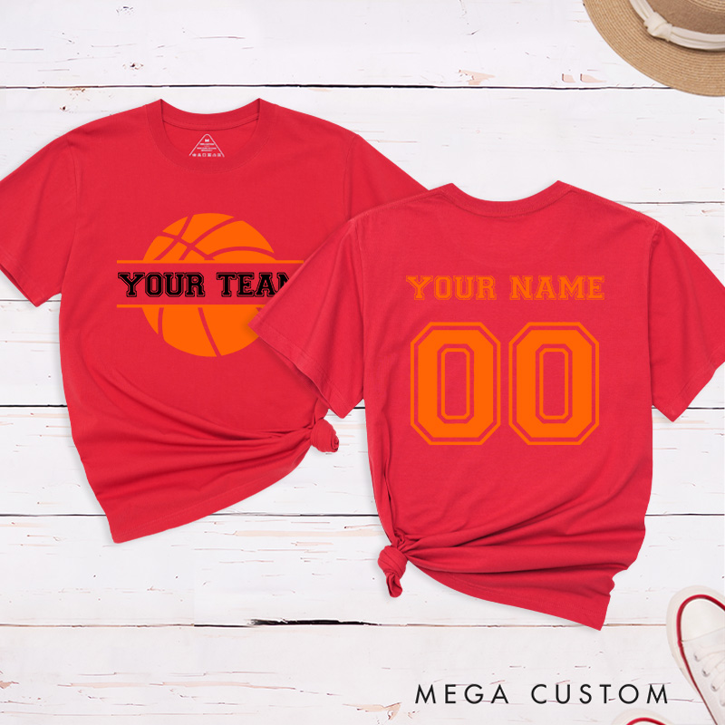 Personalized Basketball T-Shirts with Custom Team Name Player Name and Jersey Number for a Bold and Stylish Design