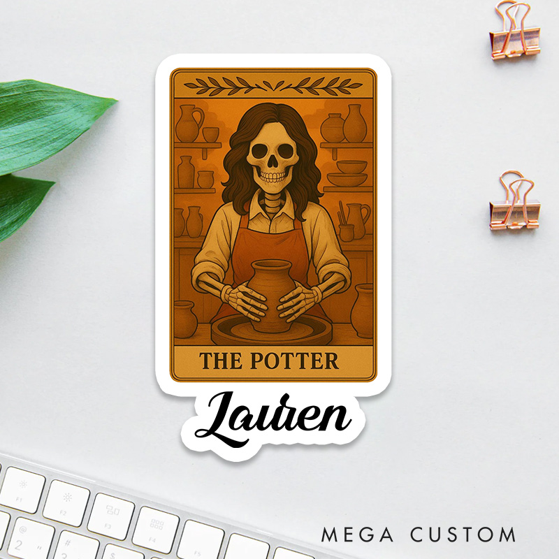 Personalized The Potter Tarot Card Sticker Halloween Stickers for Pottery Lovers Gift for Her
