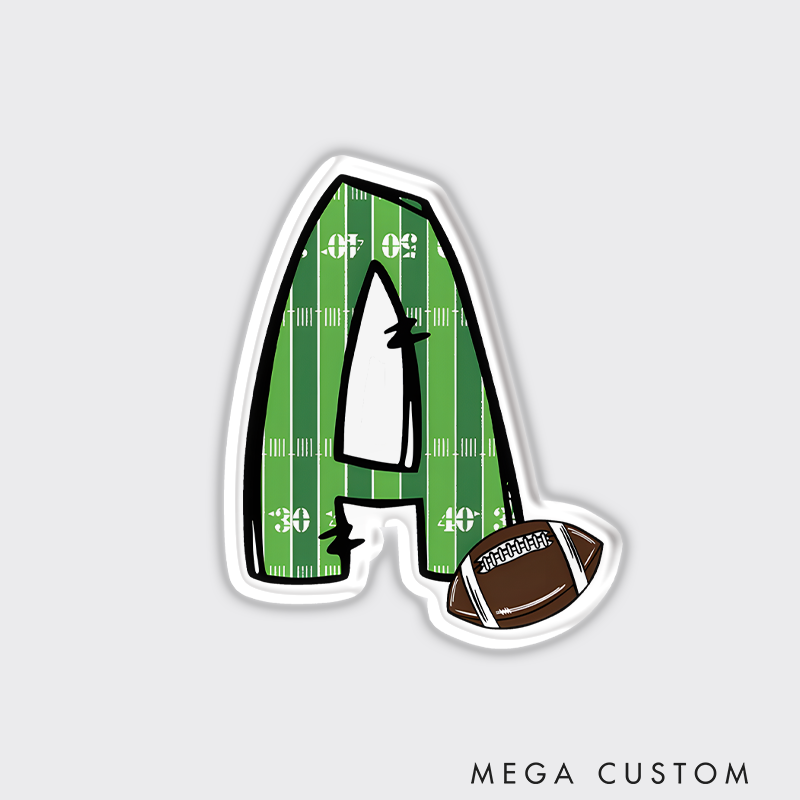 Personalized American Football and Rugby Fridge Magnets with Custom Player Letter Name