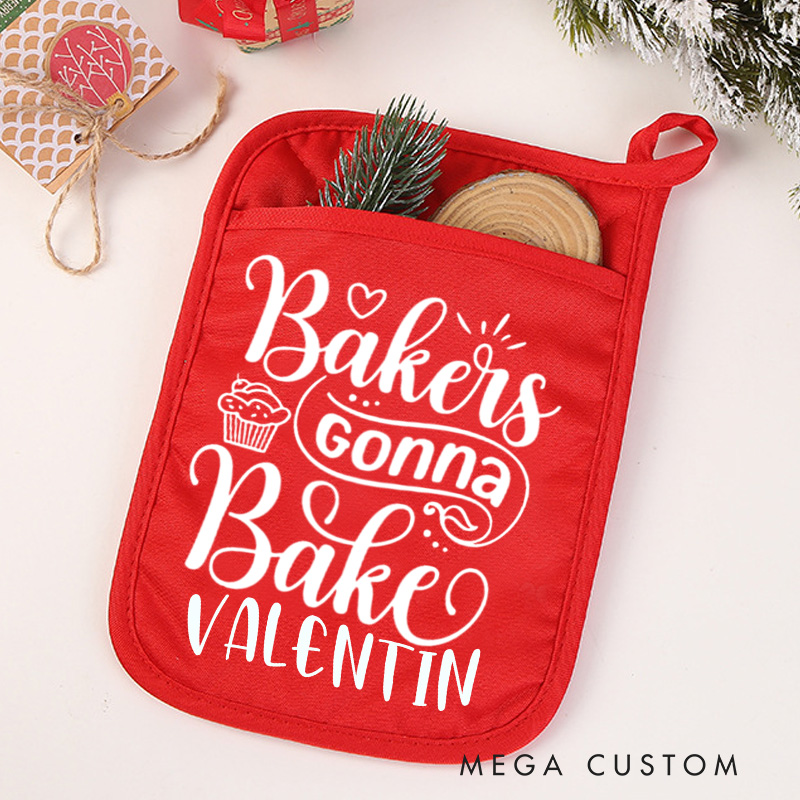 Personalized Bakers Gonna Bake Pot Holders Custom Cupcake Baking Potholder with Name Baking Lovers Gift for Baker Gift Christmas Gift