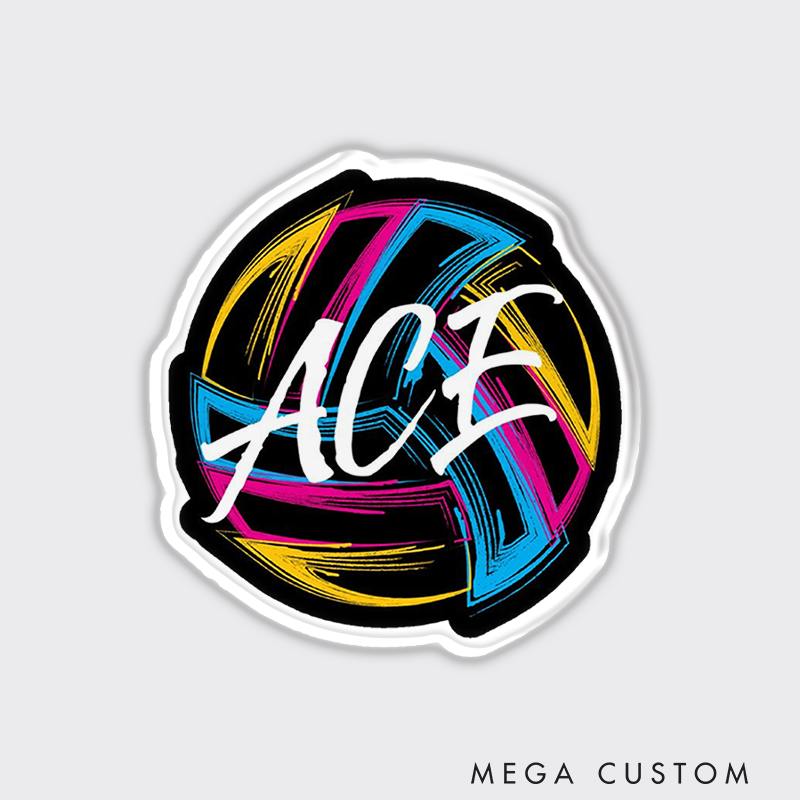 Personalized Volleyball Vibrant Design Fridge Magnets  with Custom Text